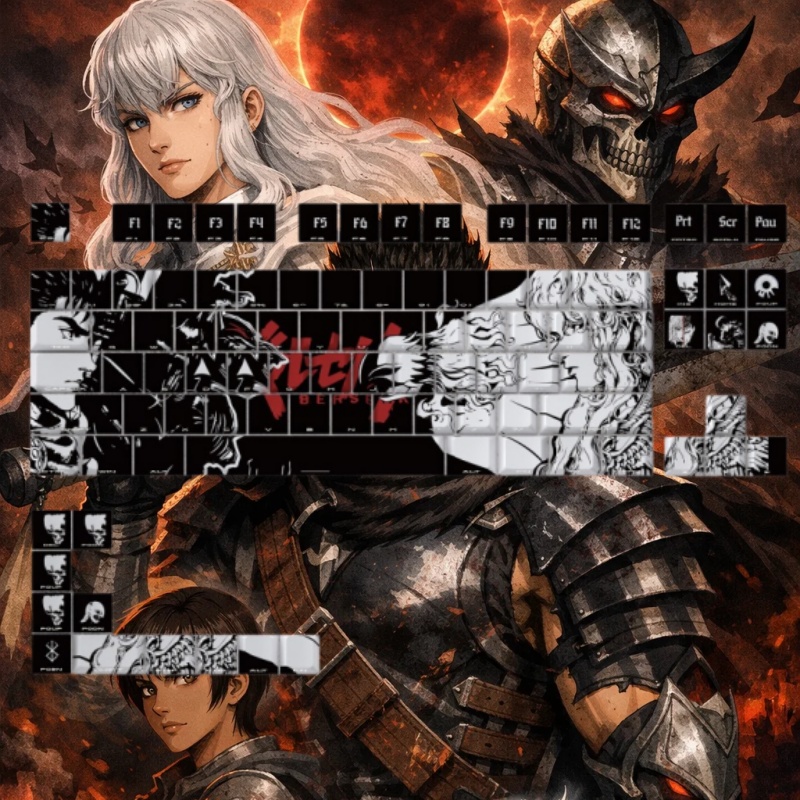 BERSERK 테마 애니메이션 키캡 98 키 기계식 키 - Tablet Accessories Gifts 리뷰 및 가격