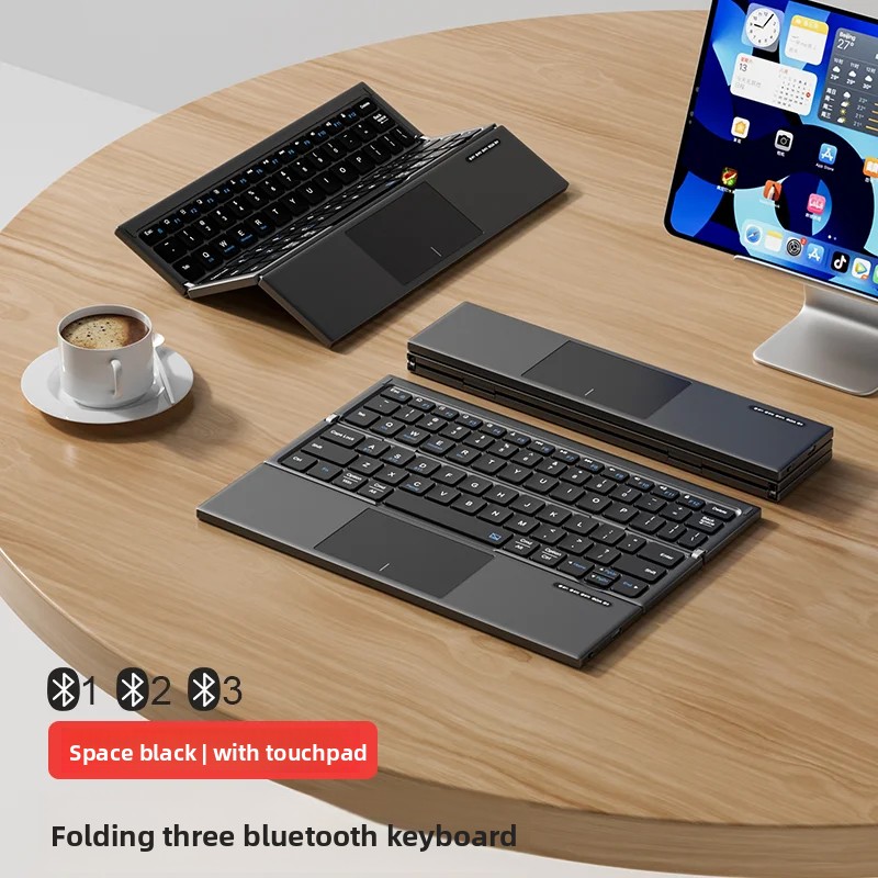 태블릿 키보드 트리플 폴드 휴대용 터치패드 무선 블루투 - Tablet Accessories Gifts 리뷰 및 가격