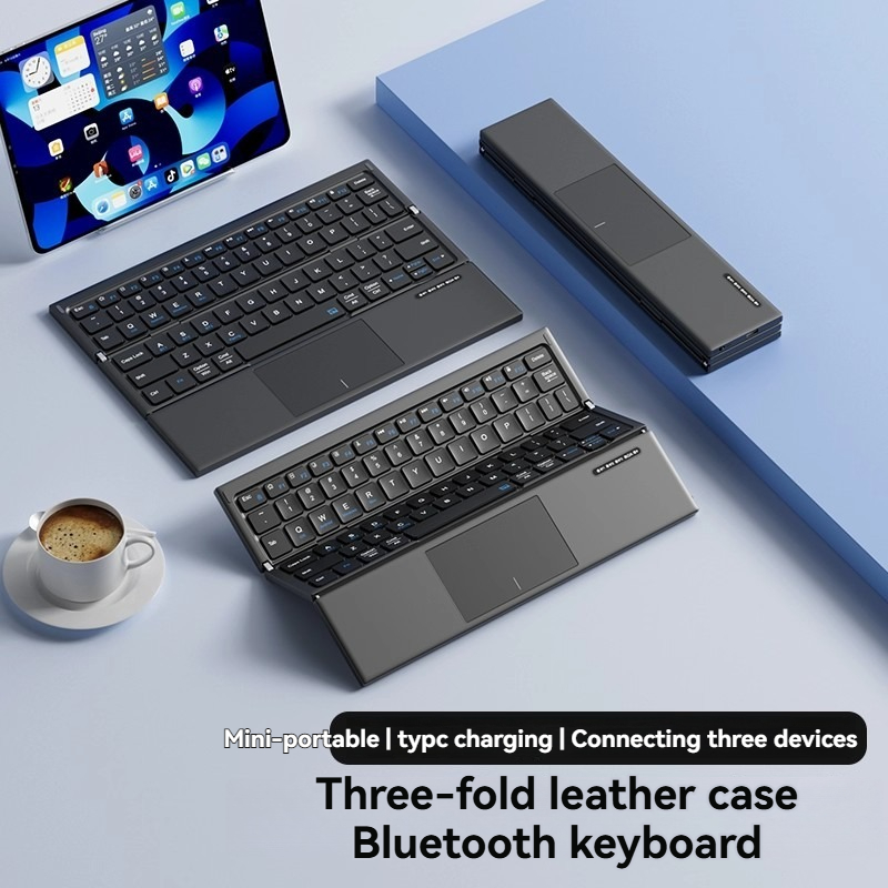 태블릿 키보드 트리플 폴드 휴대용 터치패드 무선 블루투 - Tablet Accessories Gifts 리뷰 및 가격