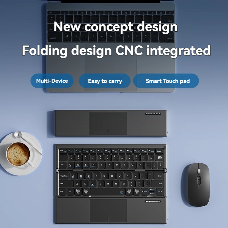 태블릿 키보드 트리플 폴드 휴대용 터치패드 무선 블루투 - Tablet Accessories Gifts 리뷰 및 가격